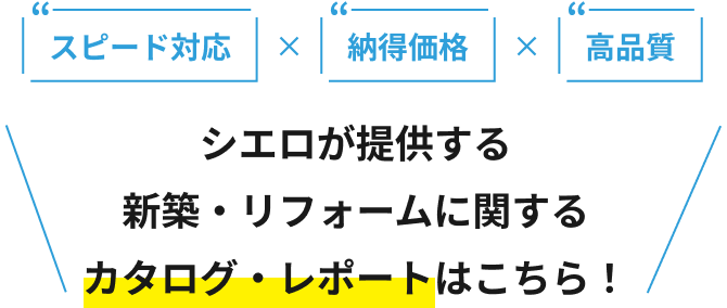 スピード対応×納得価格×高品質 シエロが提供する新築・リフォームに関するカタログ・レポートはこちら！
